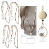 Retractable ID Badge Holder Lanyard Stainless Steel Clasp Bead Teacher Lanyard  Teacher Use