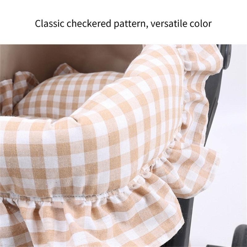 Pet Strollers Pad with Pillow for Pushchair Use Strong Polyester Fabric Thicken Cushion for Small Animal Outdoor Use