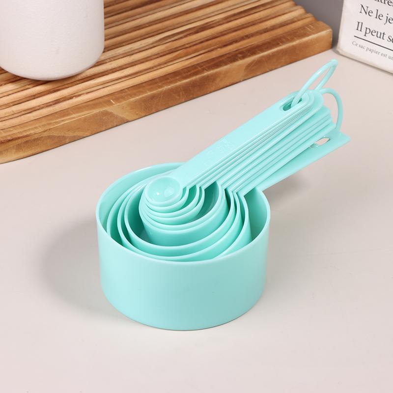 10Pcs/Set Plastic Measuring Tools Stackable Measuring Spoons Teaspoon Sugar Scoop Cake Baking Flour Measuring Cups