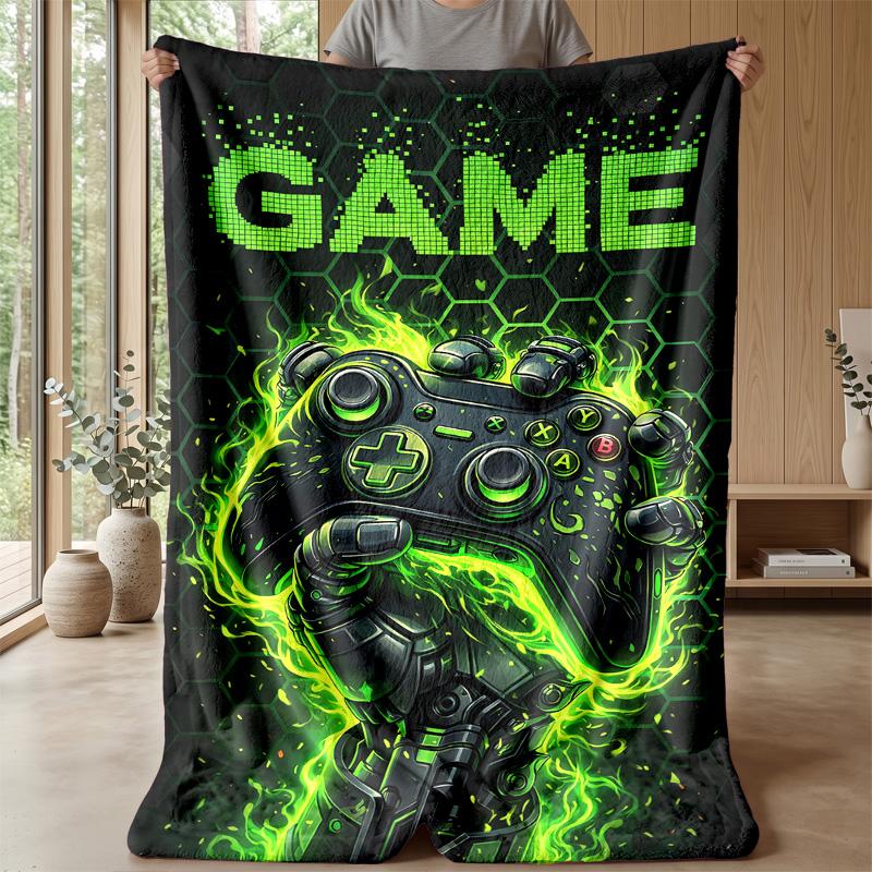 Robotic Hand Holding Game Controller Theme blanket Lightweight Warm Flannel Blanket Decorative Throw Blanket for Home Decoration