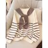 Womens Oversized Striped Knit Sweater Loose Long Sleeve Casual Pullover Cardigan 2025