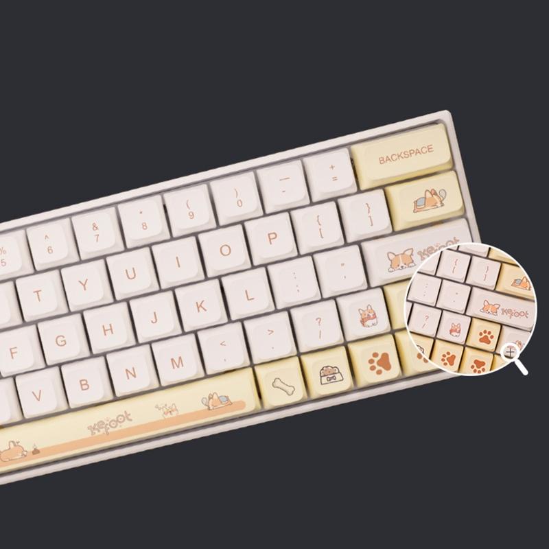 138 Keys PBT Keycaps DA Profile DYE SUB Personalized Cute Corgi Theme Keycap For  MX H Mechanical Keyboard