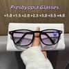 Vintage Bifocal Dual-purpose Glasses, UV Resistant Sun Shading Presbyopia Eyewear, Max Diopter +4.0