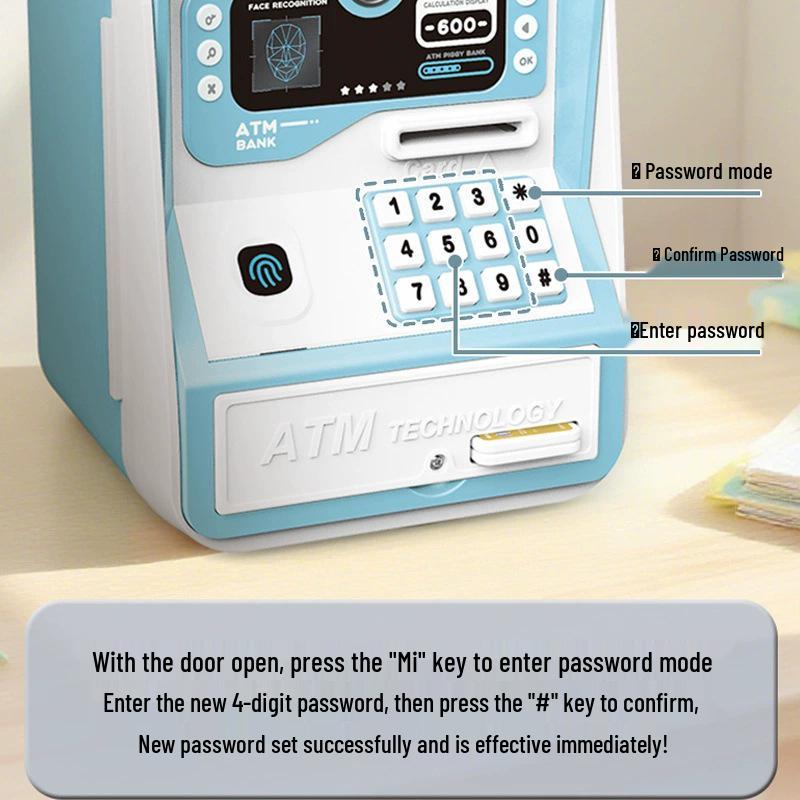 Kinder Fingerabdruck ATM Sparkasse - Intelligente Passwort Tresorbox für Jungen & Mädchen, Neujahrsgeschenk