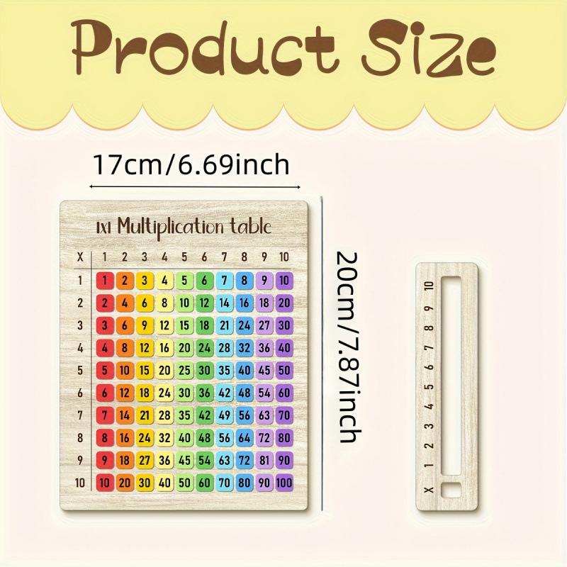 Multiplication Table Wooden Board Set Natural Wood Math Learning Game for Kids Group Activity Classroom Homeschool Educational Supplies Gift