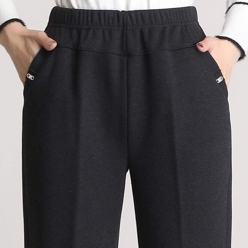 

Брюки с высокой посадкой на флисовой подкладке для женщин среднего и пожилого возраста - Свободный крой, для ношения весной-зимой 3XL (120-135 lbs)