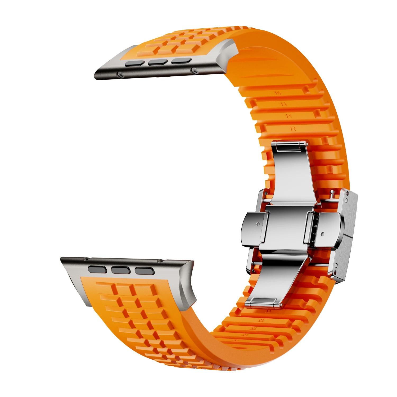 Silikónový remienok pre Apple Watch Ultra 3/2 49mm Pásik Pánsky Športový náramok pre Iwatch 11 10 9 8 7 6 5 Se 46mm 45mm 44mm Remienok na hodinky 49MM For Ultra 3 2 1 orange