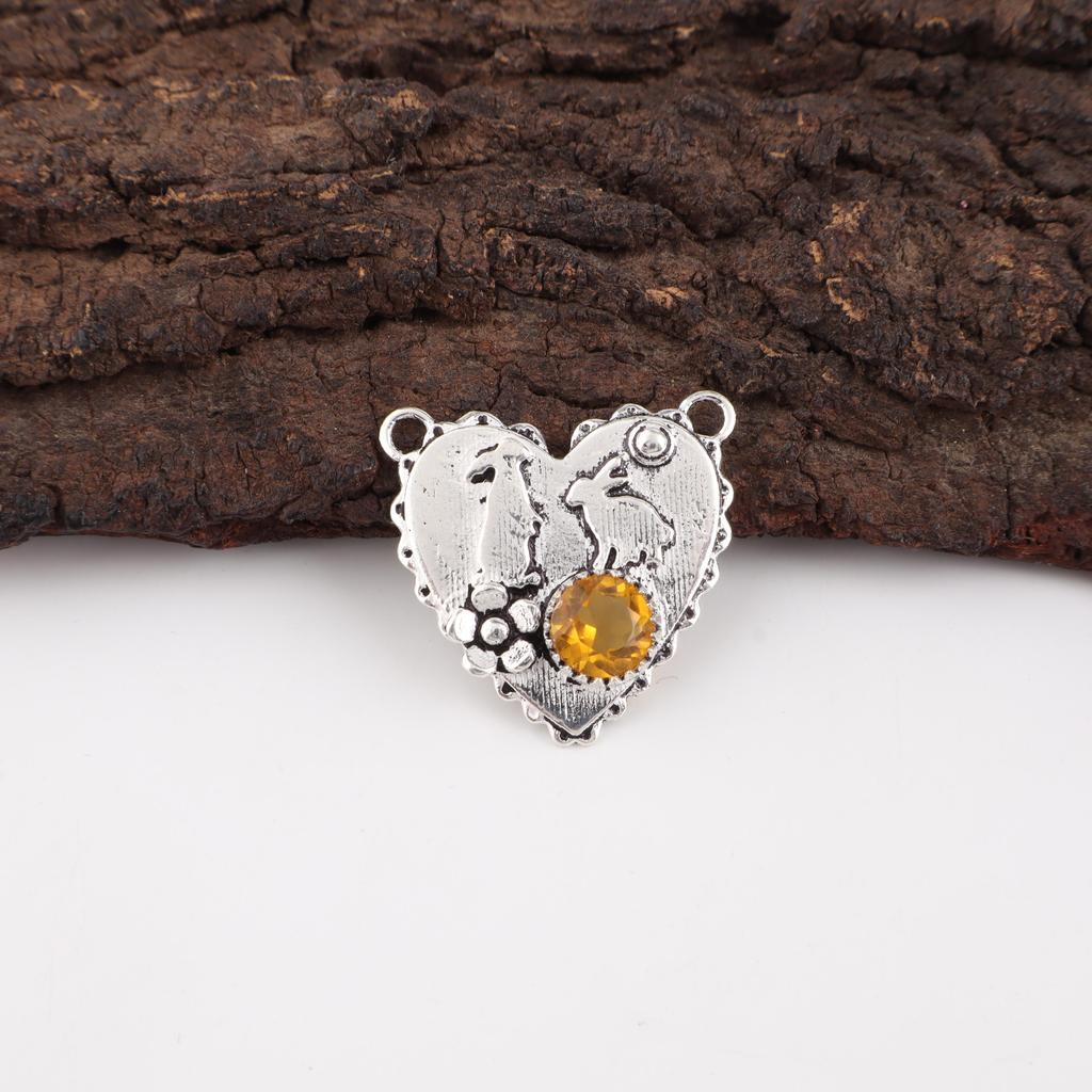 Citrine Pendant, 925 Solid Sterling Silver Gemstone Jewelry, Handmade Pendant, For Thanksgiving