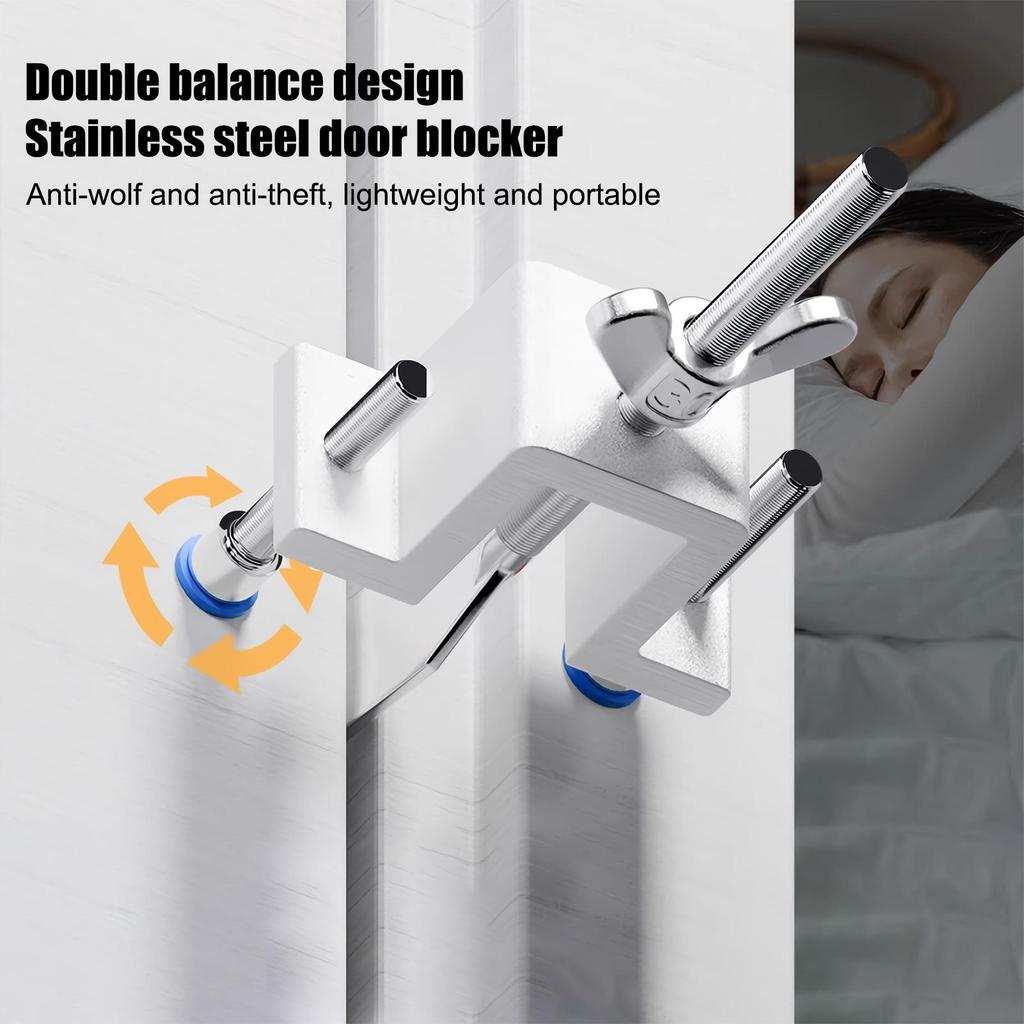 DualNut Adjustment Portable Door Lock Hotel Door Locks Self-Defense Door Stop Travel Anti-theft Door Stopper Safety Lock