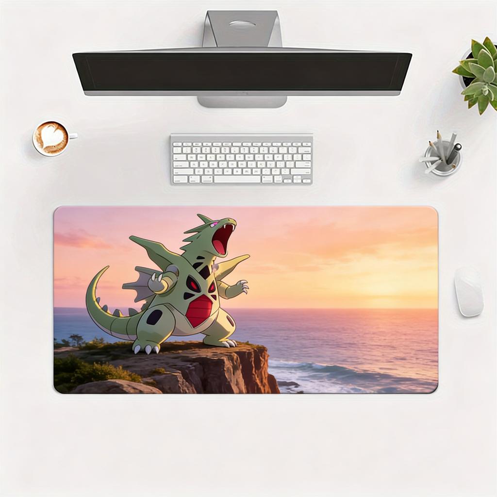 Pokemon Mega Tyranitar Crystal Power Scene Extended Gaming Mouse Pad Large Desk Mat