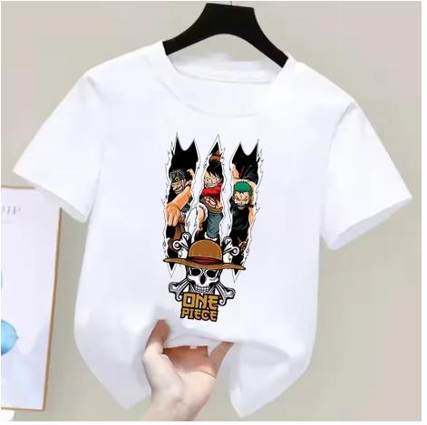 One Piece Boys and Girls Tshirt Summer Childrens Anime Tshirt Cute Clothes Fashion Cartoon Tshirt Birthday Gift Top