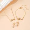 4-piece/set Elegant Tulip Flower Pendant Necklace, Earring Bracelet, Suitable for Women's Wedding Banquet Charm
