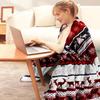 39*27 inch Snowflake Flannel Fleece Blanket Warm Christmas Throws for Sofa Bed Couch, Soft Holiday Decor Gift for Women Wife