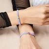 2Pcs Love Heart Beaded Couple Bracelet for Women Men Lucky Red Black Braided Rope Matching Bracelet Friendship Charm Jewelry