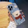Cute scarf bear iPhone11Promax mobile phone case, transparent and suitable for Apple 11promax space case 11.