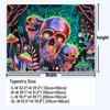 Amonercvita Blacklight Skull Tapestry Trippy Skeleton Wall Tapestries UV Reactive Neon Plants Trees Tapestries Aesthetic Galaxy Space Tapestry Wall
