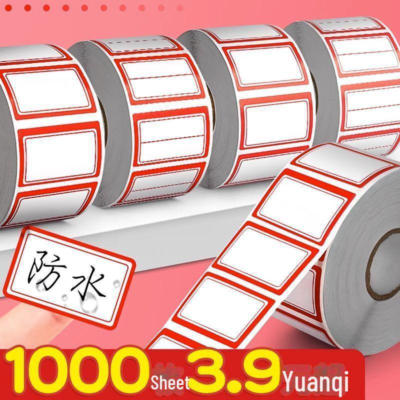 Samoprzylepne naklejki z ręcznie napisanymi cenami do biura i sklepu