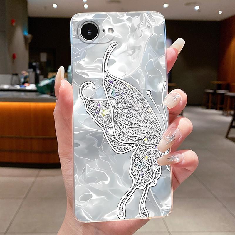 Per Custodia iPhone 17e Trasparente Lusso Moda Elegante Farfalla Fiore Morbido TPU Silicone Copri Telefono per Apple iPhone 17e 17 e Casing