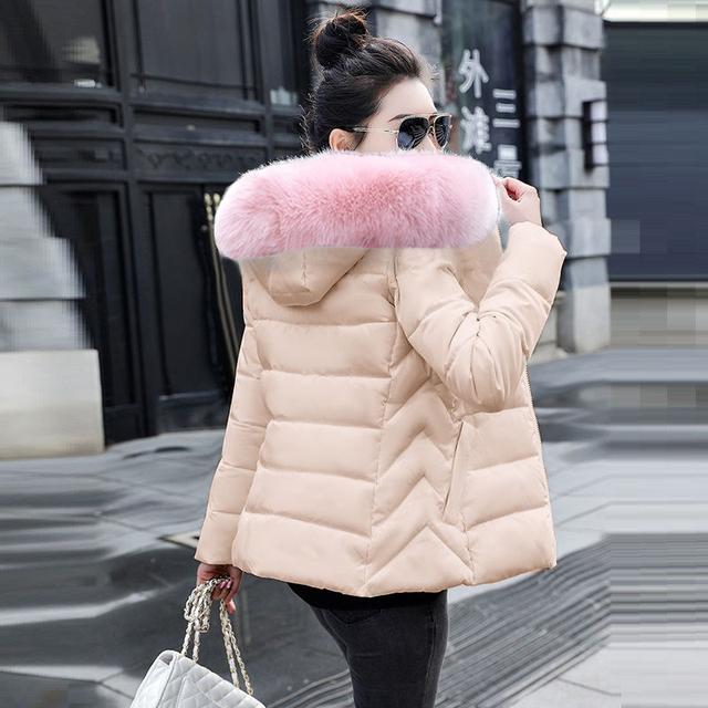 Pink Parka With Big Fur Hood Buy Fashion European White