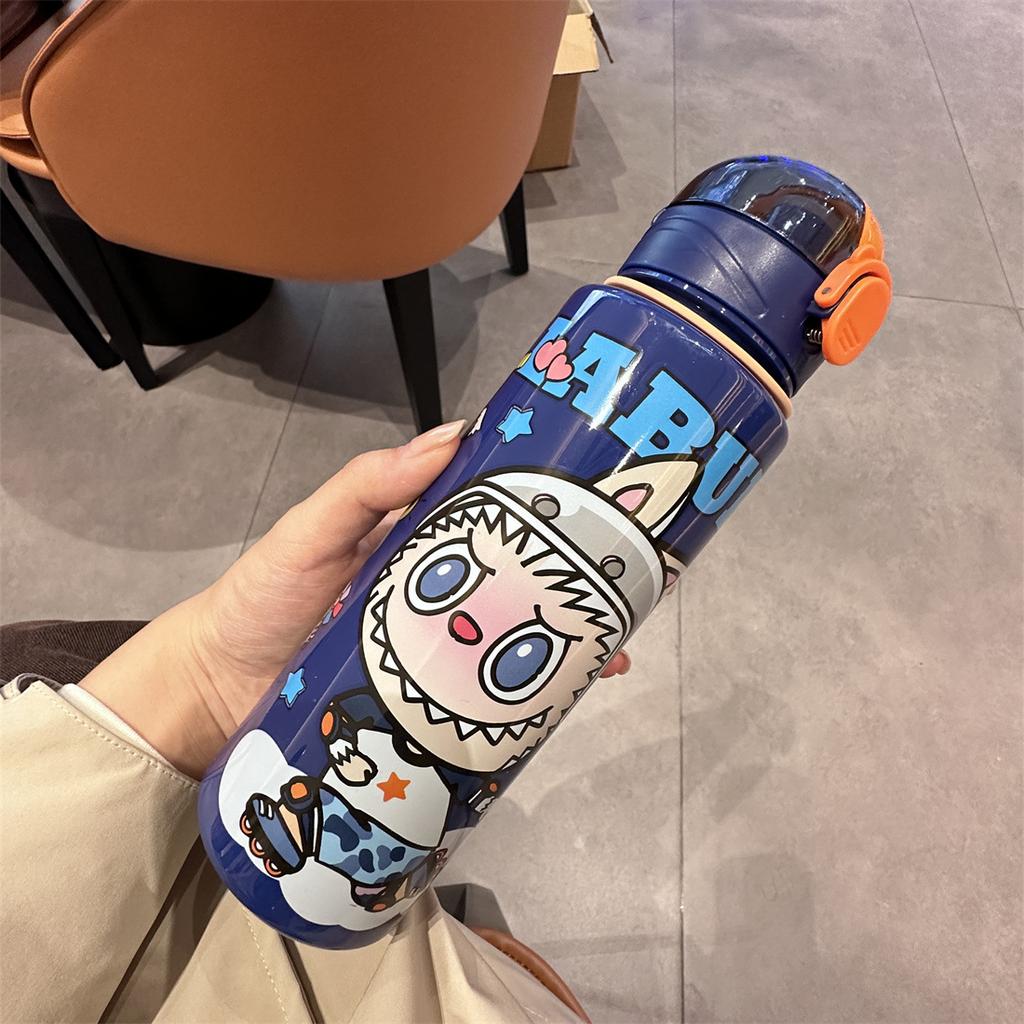 Cute Water Cup Bounce Cover Portable Car Cup Slender Water Cup