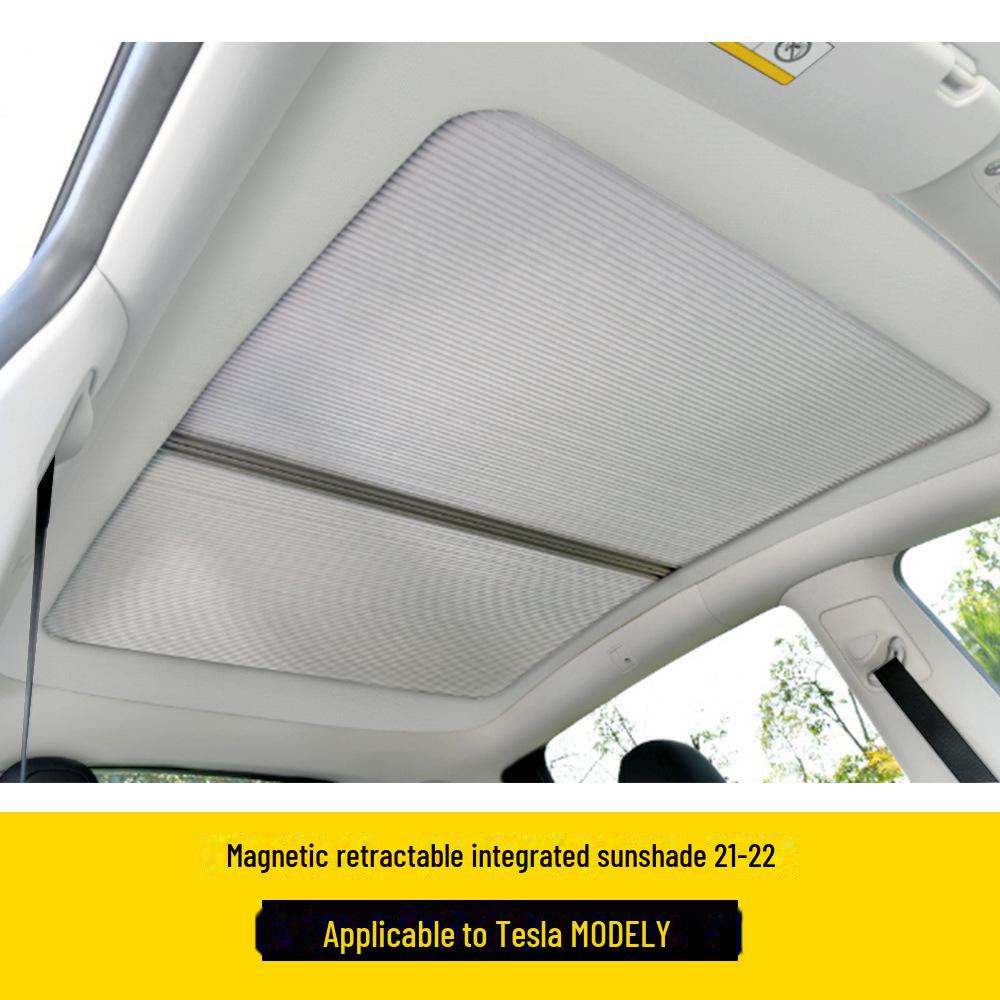Tesla Model 3/Y Magnetic Retractable Sunshade for Roof Skylight