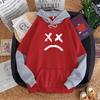 Women's Casual Print Splicing Hooded Sweatshirt Loose Sports Tops Pullover