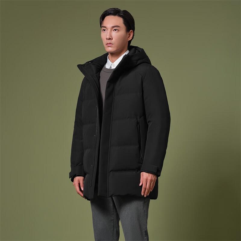 Tambor Men's Business Hooded Goose Down Mid-Length Jacket TA232577