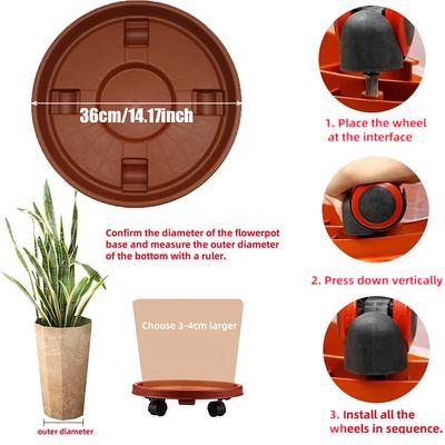 1pc Heavy Rolling Flower Pot Rack with Universal Wheel, Removable Plant Stand Tray for Indoor and Outdoor Balcony