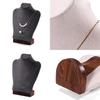 652F Walnut Jewelry Holder Necklace Display Bust Multifunctional Mannequin Dresser Props for Displaying Necklaces