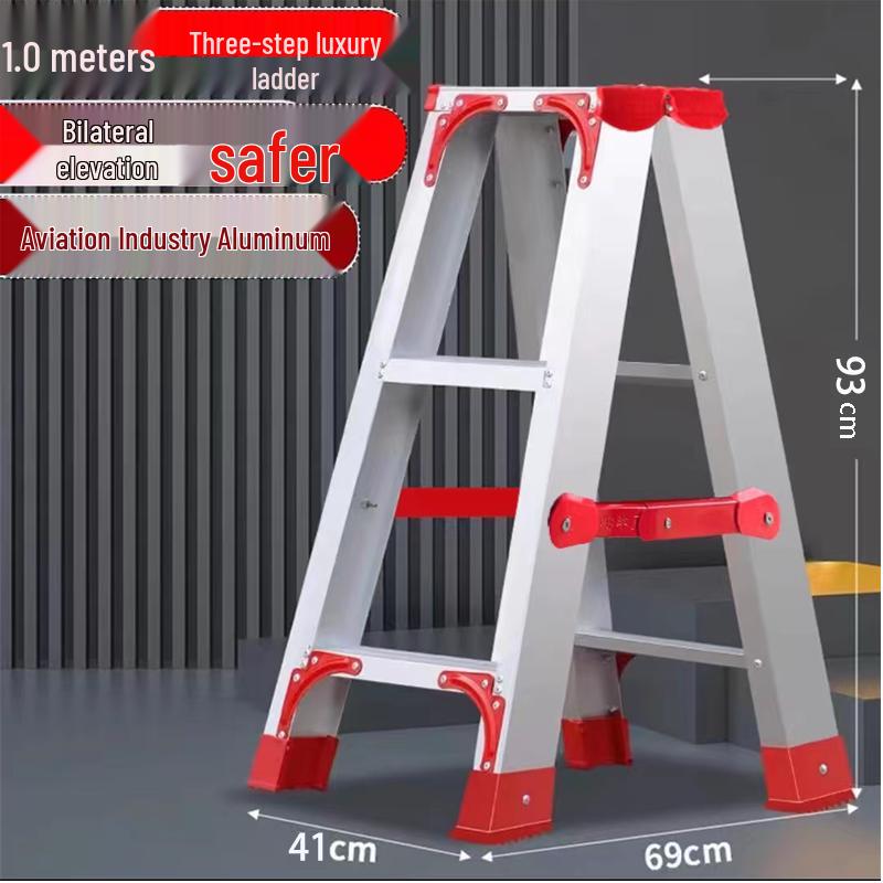 Aluminum Alloy Thickened Folding Ladder for Household and High-Altitude Use