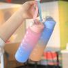 High Quality KPop Demon Hunters Gradient Water Bottles 750ml Movie Girl Letter A-Z Straw Drink Cups Portable High-capacity Outdoor Bottle
