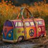 Quilted Cotton Quilted Travel Bag Hippie Vibe 3D Design Duffle Bag Boho Style Frog Pattern Weekender Bag Yoga Practice