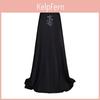 Gothic Vampire Cosplay Costume With Floorlength Cloak For Halloween Parties