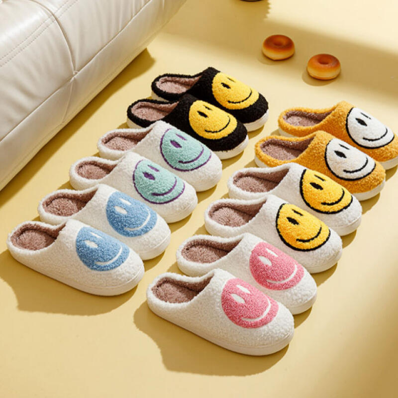 Smile Fur Indoor Slippers, Winter Office Warm Slippers