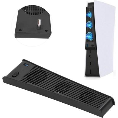Cooling Fan, External USB Cooler 3 Fans Game Console Mini Cooling System with Extra USB Port for Sony Playstation5 Digital Edition&Ultra HD Console