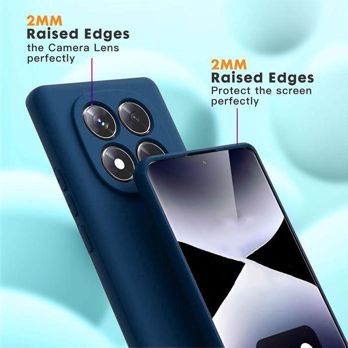 Etui na Xiaomi 17, Płynny Silikon Odporne na Zarysowania Antypoślizgowe Granatowe - 2 Szkła Hartowane