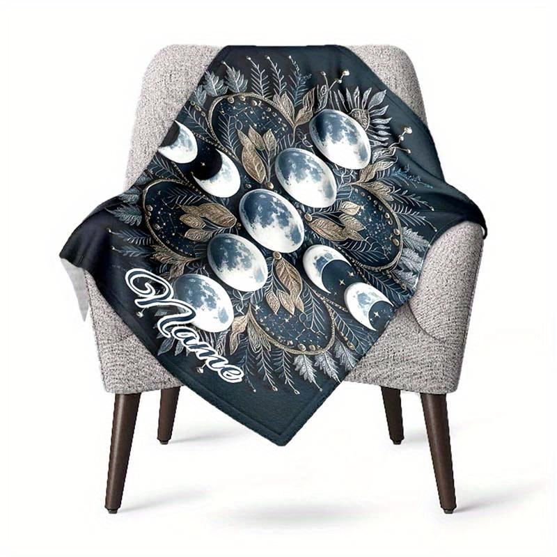 Sun And Moon Customize Your Name Blanket Used For Chair Office Sofa Bed Camping Soft And Warm Giving Friends And Relatives Birthday Graduation Gift