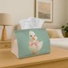 1pc Cute Animal Tissue Box - Duck Print, Durable Fabric for Kitchen, Living Room, Bedroom, Car for Home & Party Decorations, Compact & Sturdy Design,