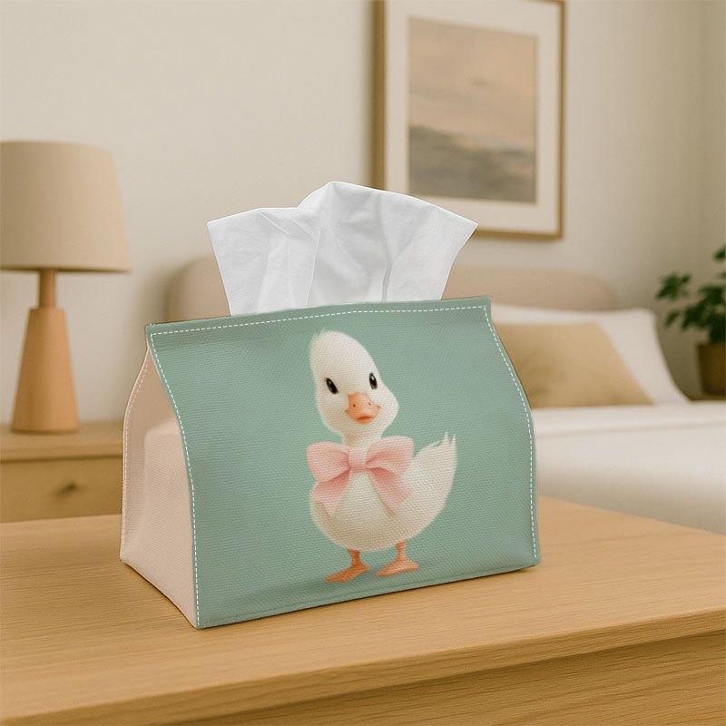1pc Cute Animal Tissue Box - Duck Print, Durable Fabric for Kitchen, Living Room, Bedroom, Car for Home & Party Decorations, Compact & Sturdy Design,