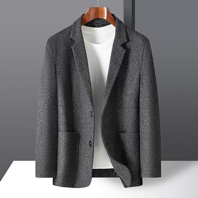 Herbst und Winter Doppelseitige Wolle Leichter Luxus Business Single Weste Mittelalterliche und Junge Leute Einfarbig Anzugjacke