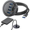 1.2m 4 Port Desk Grommet Hub 5Gbps Data Transfer Speed Compatible With PC Laptops Efficient Cable Organization