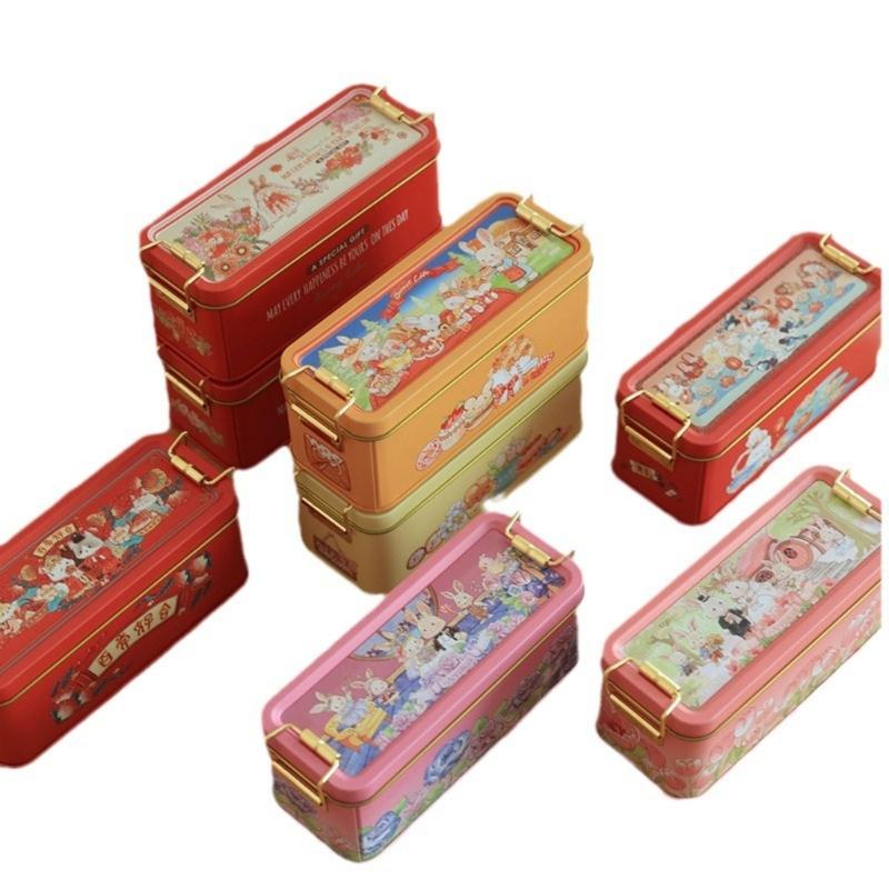 Retro Styles Sealable Metal Tin For Wedding Candy Storage Rustics Decorative Box With Secure Latches Designs