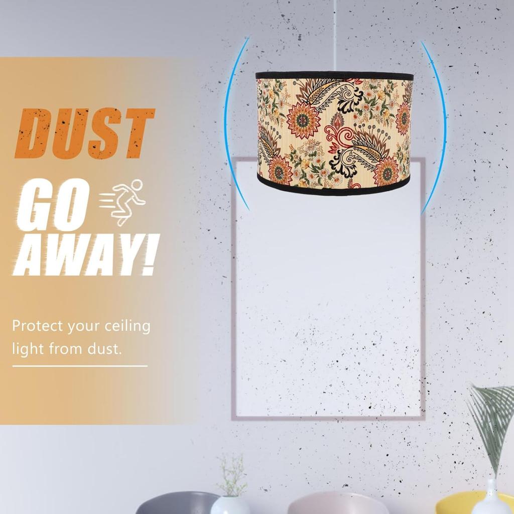 ABOOFAN Bamboo Lamp Shade Flower Pattern Chandelier Lamp Cover Light for Floor Table