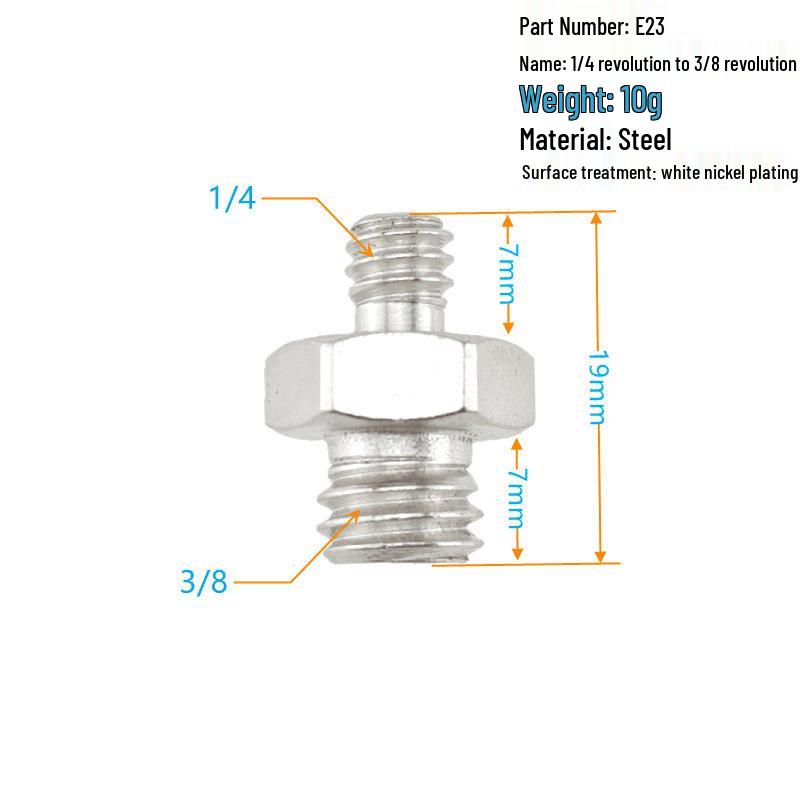 1/4 to 3/8 M4 M5 M6 M8 Screw Adapter for Tripod, Pan/Tilt Camera, Hot Shoe Mount & Light Stand