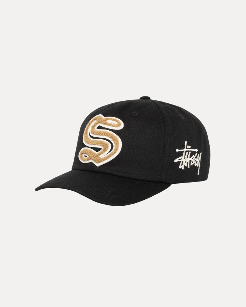 Stussy Mid-Depth Chenille S Snapback Black