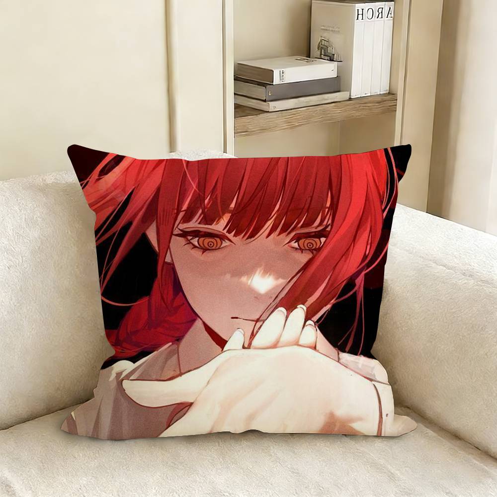 MMAKIMA CChainsaw man Pillow Cover Sofa Cushion Cover Home Room Decoration Children Gift