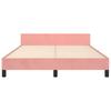 Pink Velvet Bed Frame with Headboard 140x190 cm