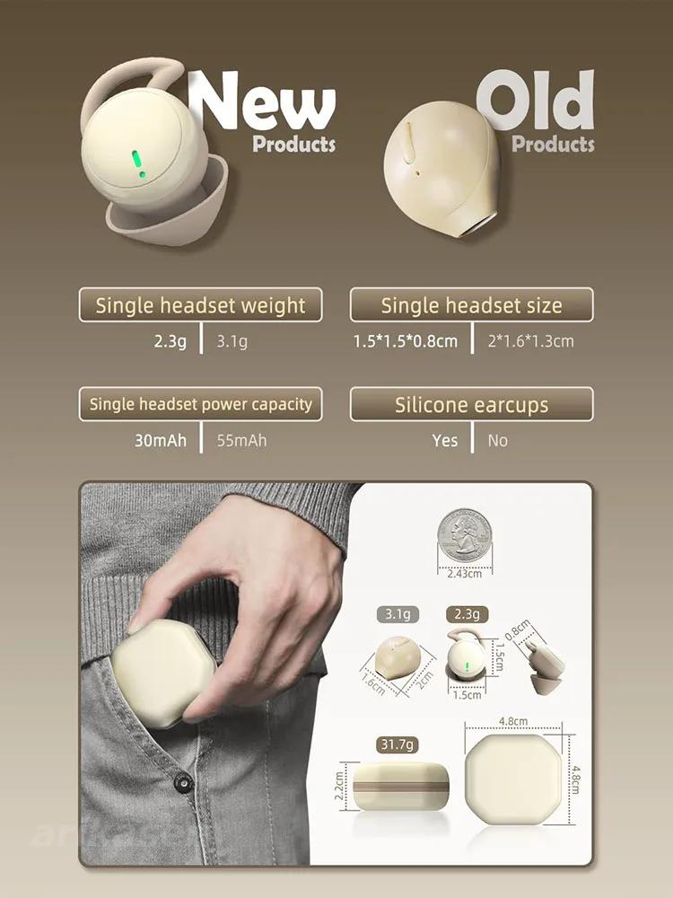 2026 AI Маленькі Бездротові Навушники для Сну з Шумозаглушенням для Сну на Боці Зручні Невидимі Міні Bluetooth Навушники