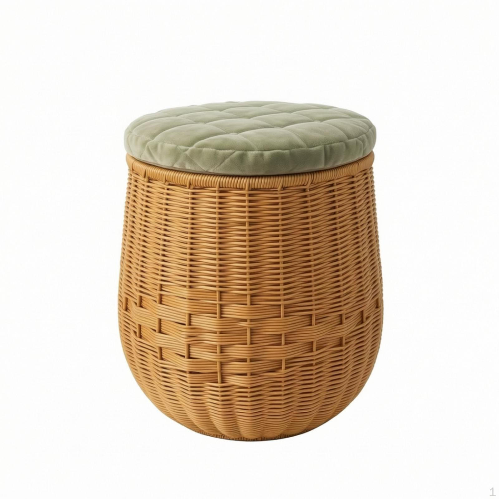 Storage Stool Wicker-Look Furniture Versatile for