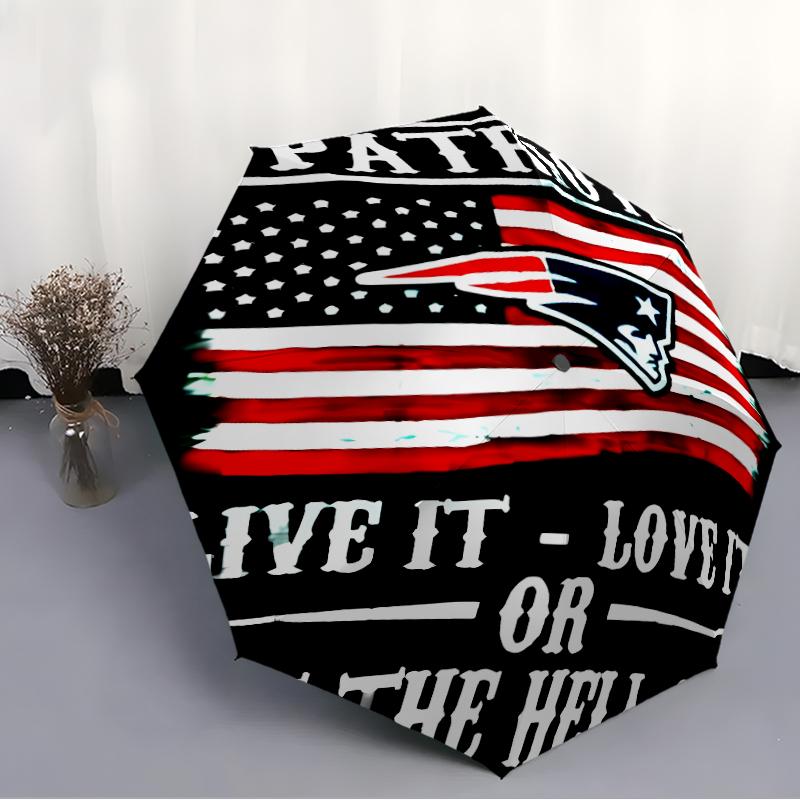 Printed Patriot Logo Folding Umbrella,Outdoor,Leisure,And Travel Umbrella,Durable Umbrella Fabric,Birthday And Holiday Gift